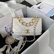 Chanel Small Flap Bag With Big Chain White AS3366 size 20x9x13.5 cm - 1