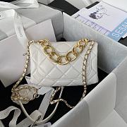 Chanel Small Flap Bag With Big Chain White AS3366 size 20x9x13.5 cm - 5