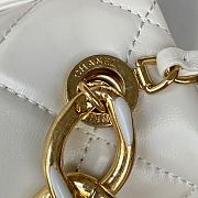Chanel Small Flap Bag With Big Chain White AS3366 size 20x9x13.5 cm - 3