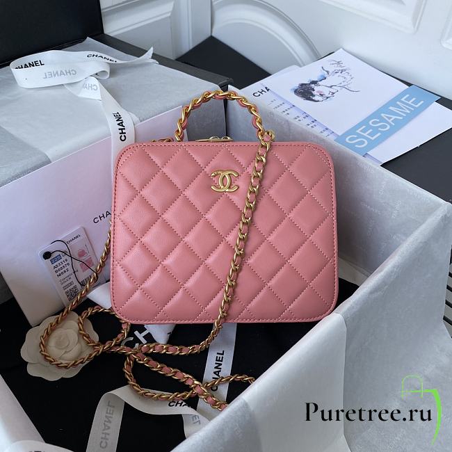 Chanel Vanity Case in Pink Lambskin AS3319 size 16x20.5x7.5 cm - 1
