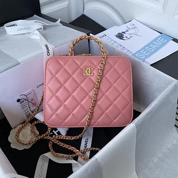 Chanel Vanity Case in Pink Lambskin AS3319 size 16x20.5x7.5 cm