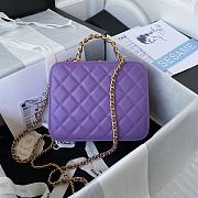 Chanel Vanity Case in Purple Lambskin AS3319 size 16x20.5x7.5 cm - 4