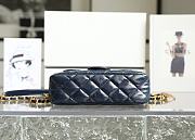 Chanel Small Hobo Bag Glossy Calf Leather & Gold Plated Metal Navy Blue  - 4
