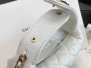 Chanel Pouch White Lambskin & Golden-Tone Metal 16x16x5.5 cm - 4