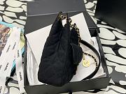 Chanel Hobo Bag Black Wool Jersey & Golden Metal Size 21.5x22.5x7 cm - 2