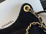 Chanel Small Hobo Bag Black Wool Jersey & Golden Metal Size 17x19x6 cm - 5