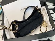 Chanel Small Hobo Bag Black Wool Jersey & Golden Metal Size 17x19x6 cm - 2