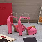 Valentino Open Toe Pump With One Stud Platform Pink Patent Leather 120 mm - 6