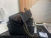 Chanel Classic Chevron Double Flap Bag Black Lambskin Gold Hardware 25cm - 4