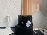 Chanel Classic Chevron Double Flap Bag Black Lambskin Gold Hardware 25cm - 6