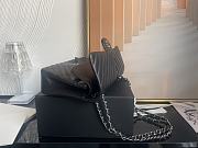 Chanel Classic Chevron Double Flap Bag Black Lambskin Silver Hardware 25cm - 3