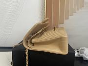 Chanel Classic Chevron Double Flap Bag Beige Lambskin Gold Hardware 25cm - 2