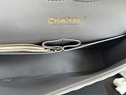 Chanel Classic Chevron Double Flap Bag Gray Lambskin Gold Hardware 25cm - 6