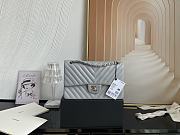 Chanel Classic Chevron Double Flap Bag Gray Lambskin Silver Hardware 25cm - 1