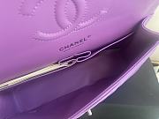 Chanel Classic Chevron Double Flap Bag Purple Lambskin Silver Hardware 25cm - 2