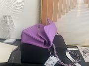 Chanel Classic Chevron Double Flap Bag Purple Lambskin Silver Hardware 25cm - 3