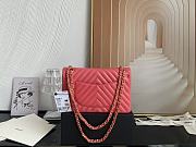 Chanel Classic Chevron Double Flap Bag Pink Lambskin Gold Hardware 25cm - 5