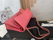 Chanel Classic Chevron Double Flap Bag Pink Lambskin Gold Hardware 25cm - 6