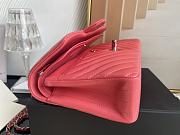 Chanel Classic Chevron Double Flap Bag Pink Lambskin Silver Hardware 25cm - 2
