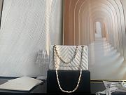 Chanel Classic Chevron Double Flap Bag White Lambskin Gold Hardware 25cm - 5