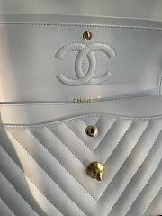 Chanel Classic Chevron Double Flap Bag White Lambskin Gold Hardware 25cm - 6