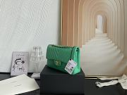 Chanel Classic Chevron Double Flap Bag Green Lambskin Gold Hardware 25cm - 4