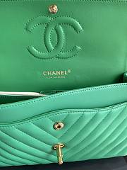 Chanel Classic Chevron Double Flap Bag Green Lambskin Gold Hardware 25cm - 6
