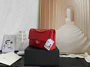 Chanel Classic Chevron Double Flap Bag Red Lambskin Gold Hardware 25cm - 6