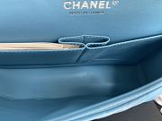 Chanel Classic Chevron Double Flap Bag Blue Lambskin Silver Hardware 25cm - 5