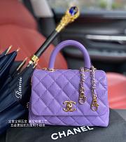 Chanel Coco Mini Bag Purple Grain Leather & Gold Hardware size 19x13x9 cm - 1