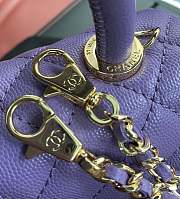 Chanel Coco Mini Bag Purple Grain Leather & Gold Hardware size 19x13x9 cm - 6