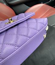 Chanel Coco Mini Bag Purple Grain Leather & Gold Hardware size 19x13x9 cm - 4