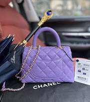 Chanel Coco Mini Bag Purple Grain Leather & Gold Hardware size 19x13x9 cm - 3