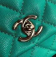 Chanel Coco Mini Bag Green Grain Leather & Gold Hardware size 19x13x9 cm - 5