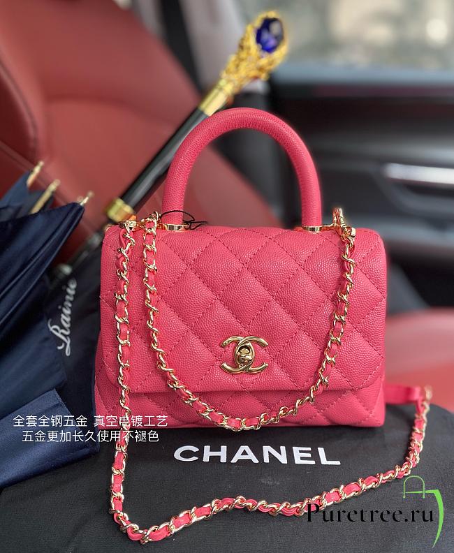 Chanel Coco Mini Bag Pink Grain Leather & Gold Hardware size 19x13x9 cm - 1