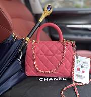 Chanel Coco Mini Bag Pink Grain Leather & Gold Hardware size 19x13x9 cm - 6