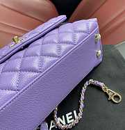 Chanel Coco Bag Purple Grain Leather & Gold Hardware size 24x14x10 cm - 6