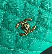 Chanel Coco Bag Green Grain Leather & Gold Hardware size 24x14x10 cm - 5