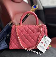 Chanel Coco Bag Pink Grain Leather & Gold Hardware size 24x14x10 cm - 4