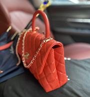 Chanel Coco Bag Red Grain Leather & Gold Hardware size 24x14x10 cm - 5