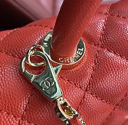 Chanel Coco Bag Red Grain Leather & Gold Hardware size 24x14x10 cm - 3