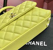 Chanel Coco Bag Yellow Grain Leather & Gold Hardware size 24x14x10 cm - 5
