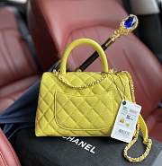 Chanel Coco Bag Yellow Grain Leather & Gold Hardware size 24x14x10 cm - 3