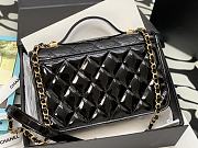 Chanel Small Flap Bag With Top Handle Black Patent Leather Size 25x21x7 cm - 2