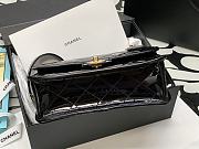 Chanel Small Flap Bag With Top Handle Black Patent Leather Size 25x21x7 cm - 3