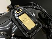 Chanel Small Flap Bag With Top Handle Black Patent Leather Size 25x21x7 cm - 4