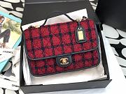 Chanel Small Flap Bag With Top Handle Red Wool Tweed AS3653 size 25cm - 1