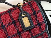 Chanel Small Flap Bag With Top Handle Red Wool Tweed AS3653 size 25cm - 3