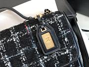 Chanel Small Flap Bag With Top Handle Black Wool Tweed AS3653 size 25cm - 2