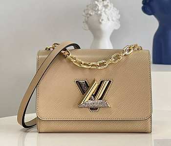 LV Twist MM Brown Handbag Epi leather Size 23x17x9.5 cm